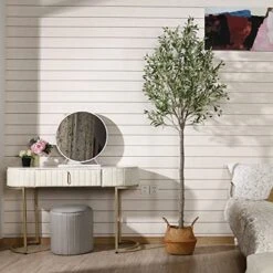 Dr.Planzen Artificial Olive Tree,7FT Tall Fake Plant Faux Olive Plants For Indoor,Natural Fake Tree,Artificial Silk Plants For Office Home Living Room Floor Patio Greening Porch Decor,Set Of 1. -Artificial Trees Store 51dQA1TjMBL