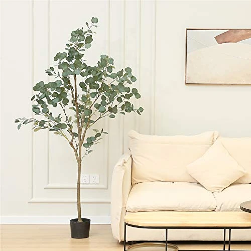 DIIGER Artificial Tree Plant Eucalyptus Tree 6FT Tall, Modern Large Fake Plant Decor In Pot For Indoor Outdoor,Home Office Perfect Housewares Gift Decoration, 71 In Eucalyptus Tree 5 DIIGER Artificial Tree Plant Eucalyptus Tree 6FT Tall, Modern Large Fake Plant Decor In Pot For Indoor Outdoor,Home Office Perfect Housewares Gift Decoration, 71 In Eucalyptus Tree - Image 3