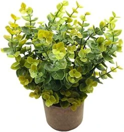 Svenee Mini Potted Plants Artificial Flocked Eucalyptus Greenery In Pots Faux Potted Herbs Small Houseplants For Indoor Outdoor Greenery Tabletop Decoration Centerpiece, Garden,Farmhouse (1) -Artificial Trees Store 51dStkKDrWS. AC