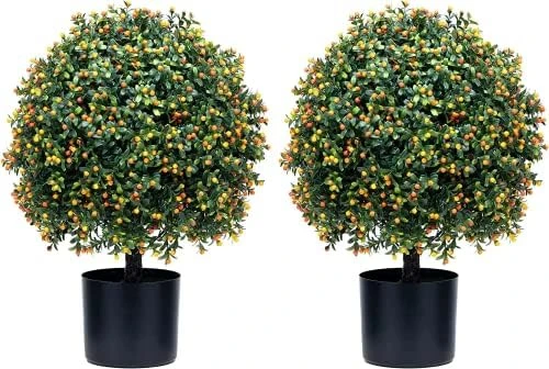 Two 24''T Artificial Boxwood Topiary Ball, 16 Inches Wide Potted Plant UV Resistance, For Indoor Outdoor Home Garden Decor 8 Two 24''T Artificial Boxwood Topiary Ball, 16 Inches Wide Potted Plant UV Resistance, For Indoor Outdoor Home Garden Decor - Image 6