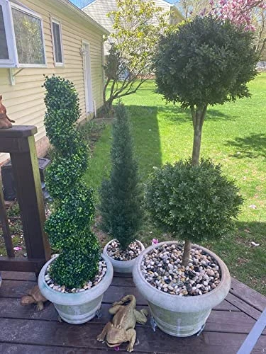 Silk Tree Warehouse Company Inc Two 56 Inch Outdoor Artificial Boxwood Double Ball Topiary Trees Potted Plants 6 Silk Tree Warehouse Company Inc Two 56 Inch Outdoor Artificial Boxwood Double Ball Topiary Trees Potted Plants - Image 4