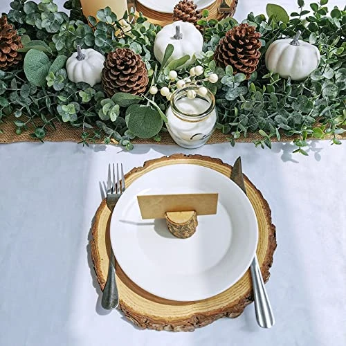 Fall White Pumpkin Garland Artificial Eucalyptus Garland With Pumpkins Pinecones Berries Fall Garland 5.9' L For Farmhouse Wedding Arch Backdrop Thanksgiving Mantel Table Runner Centerpiece Decor 5 Fall White Pumpkin Garland Artificial Eucalyptus Garland With Pumpkins Pinecones Berries Fall Garland 5.9' L For Farmhouse Wedding Arch Backdrop Thanksgiving Mantel Table Runner Centerpiece Decor - Image 3