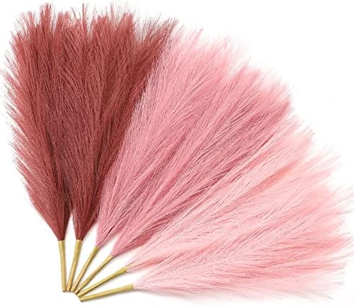 Serwalin Pampas Grass Pink 17.7 Inch 6pcs, Artificial Pampas Grass Faux Pink Pompas Grass Decor, Short Pompous Grass Blush Room Decoration, Wedding Centerpieces Mothers Day Pink Home Decor 10 Serwalin Pampas Grass Pink 17.7 Inch 6pcs, Artificial Pampas Grass Faux Pink Pompas Grass Decor, Short Pompous Grass Blush Room Decoration, Wedding Centerpieces Mothers Day Pink Home Decor - Image 8