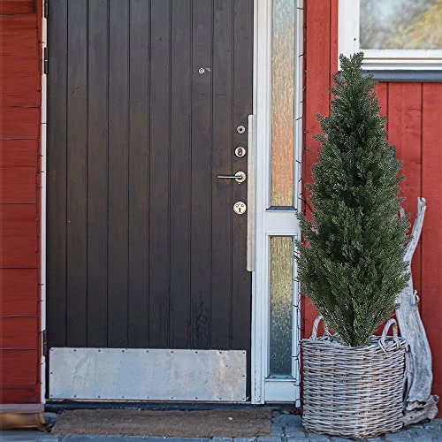 Momoplant Artificial Topiary Cedar Outdoor - 【 2 Pack 】 47 Inch Faux Topiary Boxwood Tree 4Ft Fake Greenery Plant With Black Pot For Home Office Decor 5 Momoplant Artificial Topiary Cedar Outdoor - 【 2 Pack 】 47 Inch Faux Topiary Boxwood Tree 4Ft Fake Greenery Plant With Black Pot For Home Office Decor - Image 3