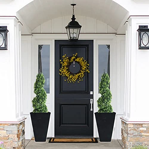 Momoplant Artificial Topiaries Outdoor Boxwood Trees, Spiral Topiary Tree 3 Ft(2 Pieces) Faux Topiary Tree Outdoor Feaux Plant For Decorative Indoor/Outdoor/Garden (35inch) 5 Momoplant Artificial Topiaries Outdoor Boxwood Trees, Spiral Topiary Tree 3 Ft(2 Pieces) Faux Topiary Tree Outdoor Feaux Plant For Decorative Indoor/Outdoor/Garden (35inch) - Image 3