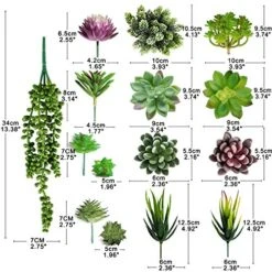 Anoak Artificial Succulent Plants - 16 Pcs Set Faux Succulents Unpotted Fake Succulent Plants, Premium Crafting DIY Floral Decor For Home Garden Office Party (High Realistic) -Artificial Trees Store 51eIT6At0NL