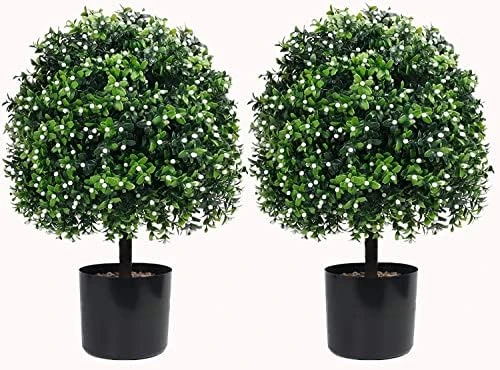 𝐓𝐰𝐨 𝟐𝟒''𝐓 Outdoor Artificial Boxwood Ball Topiary Bushes Potted Plants,16 Inches Wide Artificial Potted Shrubs For Indoor Outdoor Home Garden 11 𝐓𝐰𝐨 𝟐𝟒''𝐓 Outdoor Artificial Boxwood Ball Topiary Bushes Potted Plants,16 Inches Wide Artificial Potted Shrubs For Indoor Outdoor Home Garden - Image 9