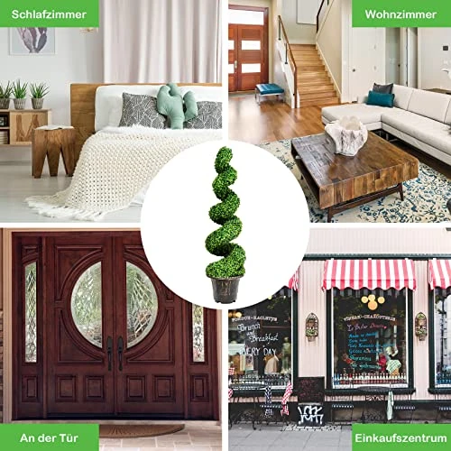 GENERIC Aurcs 4 Ft Artificial Boxwood Spiral Topiary Tree, Fake Plant Decor In Plastic Pot W/ Realistic Leaves & Twined Branches, Sturdy Steel Frame, Faux Potted Plants For Home, Office, Front Porch (1) 6 GENERIC Aurcs 4 Ft Artificial Boxwood Spiral Topiary Tree, Fake Plant Decor In Plastic Pot W/ Realistic Leaves & Twined Branches, Sturdy Steel Frame, Faux Potted Plants For Home, Office, Front Porch (1) - Image 4