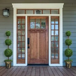 Goplus 4 Ft Artificial Boxwood Topiary Tree, Fake Greenery Plants Ball Tree, Leaves & Cement-Filled Plastic Flower Pot Decorative Trees For Home Office Indoor Outdoor -Artificial Trees Store 51f05O38CfL