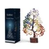 SUBSH Seven Chakra Natural Healing Gemstone Crystal Bonsai Fortune Money Tree For Good Luck, Wealth & Prosperity Home Office Kitchen Décor Spiritual Gift (Golden Wire And 300 Beads) Size 10-12 Inches -Artificial Trees Store 51f40B6p71L