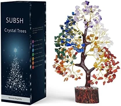 SUBSH Seven Chakra Natural Healing Gemstone Crystal Bonsai Fortune Money Tree For Good Luck, Wealth & Prosperity Home Office Kitchen Décor Spiritual Gift (Golden Wire And 300 Beads) Size 10-12 Inches 15 SUBSH Seven Chakra Natural Healing Gemstone Crystal Bonsai Fortune Money Tree For Good Luck, Wealth & Prosperity Home Office Kitchen Décor Spiritual Gift (Golden Wire And 300 Beads) Size 10-12 Inches - Image 13