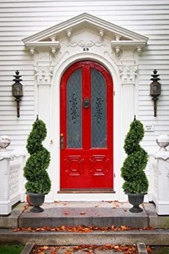 35 Inch/2.95 Ft Artificial Topiary Tree Outdoor Boxwood Spiral Topiary Trees Faux Topiary Trees, Artificial Topiaries Tree With Black Pot,Set Of 2 -Artificial Trees Store 51f7Ndt2MqL