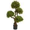Nearly Natural 3.5’ Four Ball Boxwood Artificial Topiary Silk Trees, Green -Artificial Trees Store 51gIZRUu6jL
