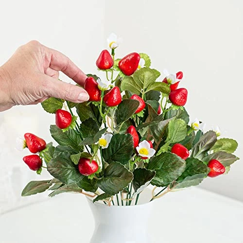 Factory Direct Craft Artificial Strawberry Bush | Summer Florals And Home Decor | Size: 17" L 4 Factory Direct Craft Artificial Strawberry Bush | Summer Florals And Home Decor | Size: 17" L - Image 2