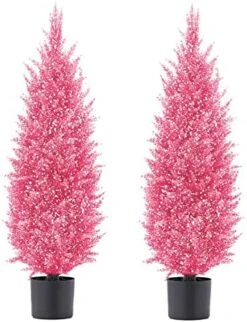 TWO Pre-potted 3' Artificial Cedar Topiary Outdoor Indoor Tree -Artificial Trees Store 51gwZ31QGhL. AC
