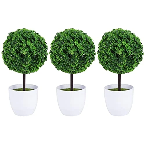 FOMIYES Artificial Plants 3pcs Potted Topiary Balls Mini Potted Boxwood Artificial Greenery Plant In Pot Table Centerpiece For Farmhouse Mantel Shelf Office Desk Decor Home Decor 3 FOMIYES Artificial Plants 3pcs Potted Topiary Balls Mini Potted Boxwood Artificial Greenery Plant In Pot Table Centerpiece For Farmhouse Mantel Shelf Office Desk Decor Home Decor