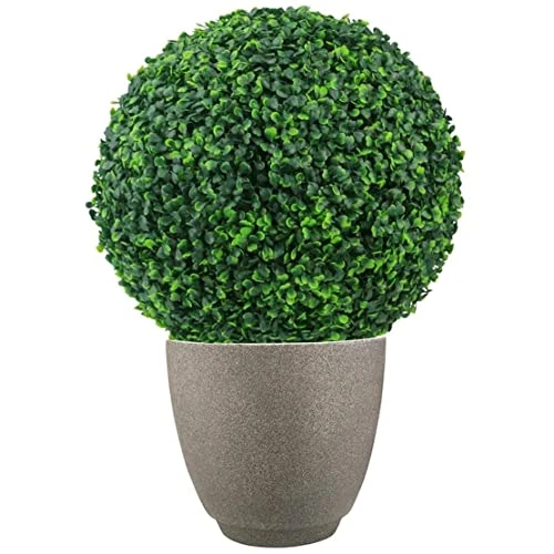CUCUFA Artificial Plant Topiary Ball, 2Pcs Faux Boxwood Ball Outdoor Uv Resistant Greenery Shrubs Plants Garden Spheres Decorative 4 CUCUFA Artificial Plant Topiary Ball, 2Pcs Faux Boxwood Ball Outdoor Uv Resistant Greenery Shrubs Plants Garden Spheres Decorative - Image 2