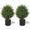 ECOLVANT Two 20''T Artificial Cedar Topiary Ball Tree UV Resistant Potted Plants Artificial Shrubs Bushes Potted Tree For Indoor Outdoor Home Garden 2 ECOLVANT Two 20''T Artificial Cedar Topiary Ball Tree UV Resistant Potted Plants Artificial Shrubs Bushes Potted Tree For Indoor Outdoor Home Garden -Artificial Trees Store 51hR1nhvD2L
