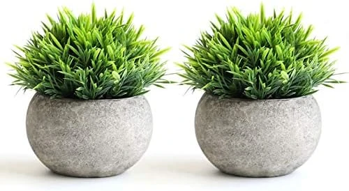 THE BLOOM TIMES 2 Pcs Fake Plants For Bathroom/Home Office Decor, Small Artificial Faux Greenery For House Decorations (Potted Plants) 7 THE BLOOM TIMES 2 Pcs Fake Plants For Bathroom/Home Office Decor, Small Artificial Faux Greenery For House Decorations (Potted Plants) - Image 5