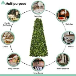 SunnyRoyal Topiary Trees Artificial Outdoor Boxwood Trees Highly Realistic Decorative Buxus Tower, UV Resistant Fake Tree For Home Garden/Indoor & Outdoor Use, 1 Piece -Artificial Trees Store 51hd9Ys4aoL