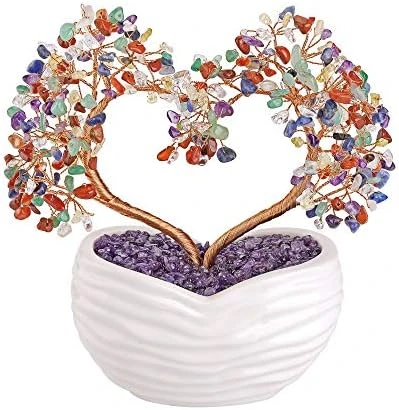 Top Plaza 7 Chakra Healing Crystals Stones Tree Gemstones Bonsai Money Tree Good Luck Wealth Figurine Decor For Home Living Room Love Heart Wedding Decoration 8 Inches 7 Top Plaza 7 Chakra Healing Crystals Stones Tree Gemstones Bonsai Money Tree Good Luck Wealth Figurine Decor For Home Living Room Love Heart Wedding Decoration 8 Inches - Image 5