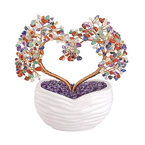 Top Plaza 7 Chakra Healing Crystals Stones Tree Gemstones Bonsai Money Tree Good Luck Wealth Figurine Decor For Home Living Room Love Heart Wedding Decoration 8 Inches 3 Top Plaza 7 Chakra Healing Crystals Stones Tree Gemstones Bonsai Money Tree Good Luck Wealth Figurine Decor For Home Living Room Love Heart Wedding Decoration 8 Inches