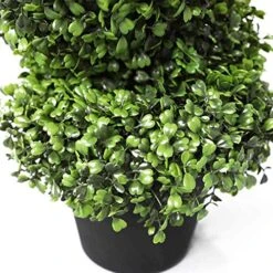 35 Inch/2.95 Ft Artificial Topiary Tree Outdoor Boxwood Spiral Topiary Trees Faux Topiary Trees, Set Of 2 Artificial Topiaries Tree