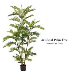 Home Pure Garden Artificial Golden Cane Palm Tree-72” Faux Plant Natural Feel Leaves-Realistic Indoor Potted Topiary Décor 11 Home Pure Garden Artificial Golden Cane Palm Tree-72” Faux Plant Natural Feel Leaves-Realistic Indoor Potted Topiary Décor -Artificial Trees Store 51hyMbDViAL