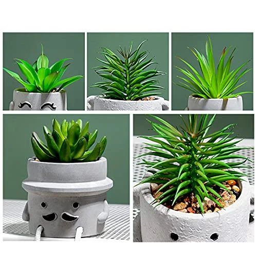Lavenor Artificial Potted Plant Fake Succulent Plant Cute Hanging Leg Emotional Cement Potted Succulents Decor For Desk Shelf Bedroom Living Room And Office Decoration(Type A + Type C) 6 Lavenor Artificial Potted Plant Fake Succulent Plant Cute Hanging Leg Emotional Cement Potted Succulents Decor For Desk Shelf Bedroom Living Room And Office Decoration(Type A + Type C) - Image 4