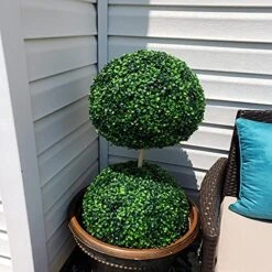 MYOYAY 4Pcs Artificial Topiary Ball 19 Inch And 9 Inch Outdoors 4 Layers Plant Topiary Ball Faux Boxwood Balls For Indoor Backyard Garden Wedding Décor -Artificial Trees Store 51i7WTI5nvL