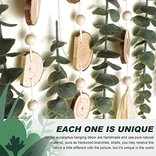 Bathroom Decor Artificial Eucalyptus Hanging Wall Decor Fake Eucalyptus Greenery Leaves Stems Wall Hanging Plants On 16.5 Inch Wooden Stick Boho Rustic Farmhouse Decor For Bedroom Kitchen Dining Room 6 Bathroom Decor Artificial Eucalyptus Hanging Wall Decor Fake Eucalyptus Greenery Leaves Stems Wall Hanging Plants On 16.5 Inch Wooden Stick Boho Rustic Farmhouse Decor For Bedroom Kitchen Dining Room - Image 4