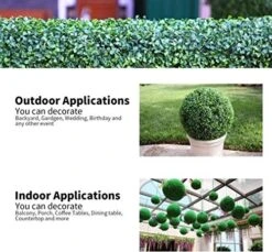 OOKi- 7 Inch Artificial Boxwood Ball Topiary Lifelike Plants Half Round Topiary For Home Garden, Front Patio, Planter, Deck, Backyard Indoor/Outdoor Decore, Rose Leaf (7 Inch) -Artificial Trees Store 51iQ9KY2nEL 1