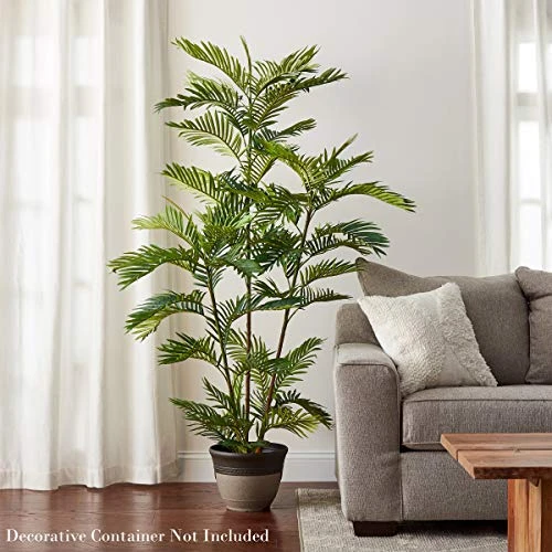 Home Pure Garden Artificial Golden Cane Palm Tree-72” Faux Plant Natural Feel Leaves-Realistic Indoor Potted Topiary Décor 5 Home Pure Garden Artificial Golden Cane Palm Tree-72” Faux Plant Natural Feel Leaves-Realistic Indoor Potted Topiary Décor - Image 3