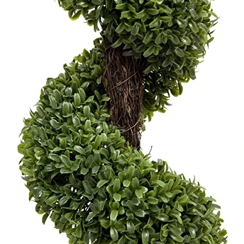 2 X Artificial Premium Quality Topiary Boxwood Spiral Trees In Black Pot For Indoor Outdoor Decor, UV Stable (3ft/90cm) … 3 2 X Artificial Premium Quality Topiary Boxwood Spiral Trees In Black Pot For Indoor Outdoor Decor, UV Stable (3ft/90cm) …