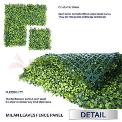 · Petgrow · Realistic & Thick Artificial Hedge Boxwood Fence Privacy Screen Panels, UV Protection Fresh Faux Foliage Backdrop Wall Decor For Indoor Outdoor, 72 Pack 20 · Petgrow · Realistic & Thick Artificial Hedge Boxwood Fence Privacy Screen Panels, UV Protection Fresh Faux Foliage Backdrop Wall Decor For Indoor Outdoor, 72 Pack -Artificial Trees Store 51jsVi1qDML