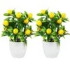 FQQWEE 2Pcs Artificial Lemon Tree Potted Plants 10Inch Mini Greenery Fake Lemon Fruit Bonsai Simulation Yellow Lemon Tree Topiary Plants For Home Offoce Party Decoration … 2 FQQWEE 2Pcs Artificial Lemon Tree Potted Plants 10Inch Mini Greenery Fake Lemon Fruit Bonsai Simulation Yellow Lemon Tree Topiary Plants For Home Offoce Party Decoration … -Artificial Trees Store 51jvili5yDL