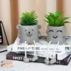 Natheeph 2 Pcs Succulents Plants Artificial Fake Plant Faux Succulents Hanging Leg With Cement Potted For Home Office Desk Bedroom Bookshelf Greenery Decoration (Smile & Bear) 1 Natheeph 2 Pcs Succulents Plants Artificial Fake Plant Faux Succulents Hanging Leg With Cement Potted For Home Office Desk Bedroom Bookshelf Greenery Decoration (Smile & Bear) -Artificial Trees Store 51jynmWVc8L