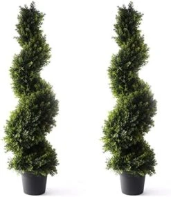 Bornbridge Artificial Spiral Topiary Tree - Indoor/Outdoor Topiary Trees - Artificial Outdoor Plants (2 Pack, 4' Cypress) 9 Bornbridge Artificial Spiral Topiary Tree - Indoor/Outdoor Topiary Trees - Artificial Outdoor Plants (2 Pack, 4' Cypress) -Artificial Trees Store 51kQwxXAevL. AC
