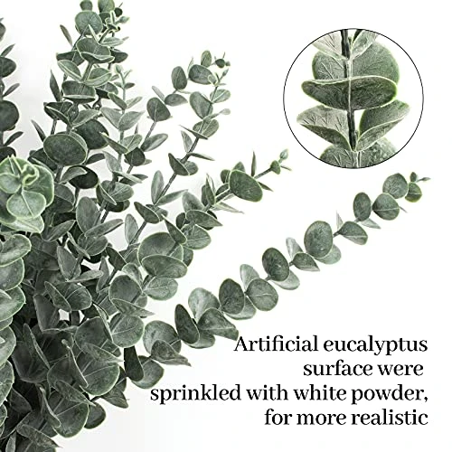 24pcs Eucalyptus Stems Decor, Real Touch Fake Eucalyptus For Flower Arrangements, Artificial Eucalyptus Leaves Faux Greenery Branches Bulk For Home Office Centerpiece Wedding Bouquet Decoration 4 24pcs Eucalyptus Stems Decor, Real Touch Fake Eucalyptus For Flower Arrangements, Artificial Eucalyptus Leaves Faux Greenery Branches Bulk For Home Office Centerpiece Wedding Bouquet Decoration - Image 2