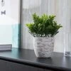 "FAVRD" Artificial Plants Boxwood In Cement Pot Environmentally Conscious Partly Recycled Fake Plants Topiary Shrubs Faux Plants Indoor Home Office Decor Desk, 6.5 X 6.5 X 9.5 Inches -Artificial Trees Store 51lNHyE4AbS