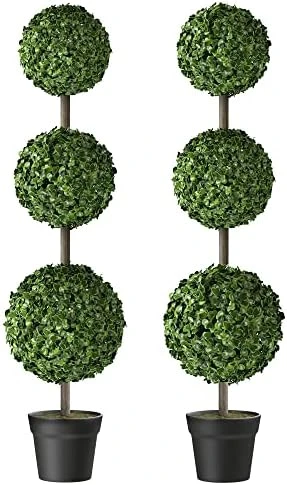 Barnyard Designs 3ft (36”) Artificial Boxwood Topiary Ball Plant, Front Porch Home Decor, Faux Fake Plant Decoration, (Single) 13 Barnyard Designs 3ft (36”) Artificial Boxwood Topiary Ball Plant, Front Porch Home Decor, Faux Fake Plant Decoration, (Single) - Image 11