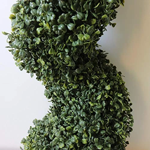 4' Spiral Boxwood Artificial Topiary Trees Indoor Or Outdoor In Plastic Pot Front Porch Decor (2 Pack Lush) 5 4' Spiral Boxwood Artificial Topiary Trees Indoor Or Outdoor In Plastic Pot Front Porch Decor (2 Pack Lush) - Image 3