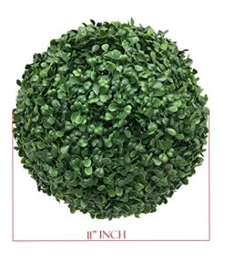 MODEENI Boxwood Topiary Ball 11 Inch Green Artificial Plant Real Look Home Decor Indoor/Outdoor For Porch Patio Or Wedding Round Bush Shrub, Modern Fresh With Hanging Chain 12 MODEENI Boxwood Topiary Ball 11 Inch Green Artificial Plant Real Look Home Decor Indoor/Outdoor For Porch Patio Or Wedding Round Bush Shrub, Modern Fresh With Hanging Chain -Artificial Trees Store 51lzK7jVJPL