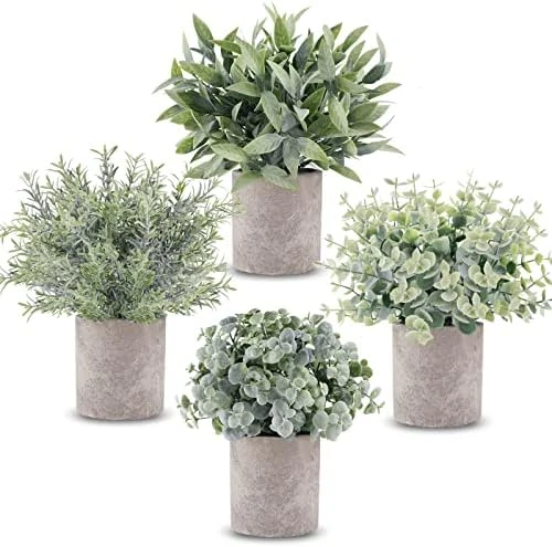 CEWOR Artificial Potted Plants, Mini Fake Plant Greenery Decoration For Barhroom Shelf Home Office Desk Table Indoor Decor, 4 Pack 9 CEWOR Artificial Potted Plants, Mini Fake Plant Greenery Decoration For Barhroom Shelf Home Office Desk Table Indoor Decor, 4 Pack - Image 7