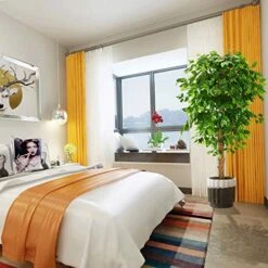 OXLLXO 6ft Artificial Ficus Silk Tree (72in) With Plastic Nursery Pot Faux Tree, Fake Plant For Office House Farmhouse Living Room Home Decor (Indoor/Outdoor) -Artificial Trees Store 51mv1vhsrsL