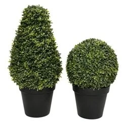 2 X Artificial Premium Quality Topiary Boxwood Ball Plants In Black Pots For Indoor Outdoor Decor, UV Stable (20in/50cm) 10 2 X Artificial Premium Quality Topiary Boxwood Ball Plants In Black Pots For Indoor Outdoor Decor, UV Stable (20in/50cm) -Artificial Trees Store 51mv9go1PRS