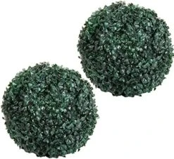 Pure Garden 50-128 Solar Powered LED Artificial Topiary Ball-Decorative Pre-lit Faux Boxwood With Rechargeable Battery-Outdoor Lawn And Garden Decor -Artificial Trees Store 51ntG76NjuL. AC