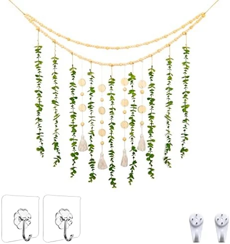 HYUZO Hanging Eucalyptus Boho Wall Decor Large Bedroom Eucalyptus Garland Artificial Eucalyptus Greenery Farmhouse Rustic Wall Hanging Fake Plants Leaves 5.6 Feet For Bathroom Living Room Decorations 9 HYUZO Hanging Eucalyptus Boho Wall Decor Large Bedroom Eucalyptus Garland Artificial Eucalyptus Greenery Farmhouse Rustic Wall Hanging Fake Plants Leaves 5.6 Feet For Bathroom Living Room Decorations - Image 7