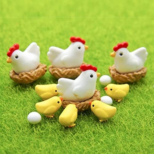 Everd1487HH 12Pcs Miniature Hen Chicken Family Egg Statue Figurine Garden Decor,Novely And Funny Home Ornaments Children Gift-one 7 Everd1487HH 12Pcs Miniature Hen Chicken Family Egg Statue Figurine Garden Decor,Novely And Funny Home Ornaments Children Gift-one - Image 5