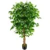 OXLLXO 6ft Artificial Ficus Silk Tree (72in) With Plastic Nursery Pot Faux Tree, Fake Plant For Office House Farmhouse Living Room Home Decor (Indoor/Outdoor) -Artificial Trees Store 51p8zx4DvaL
